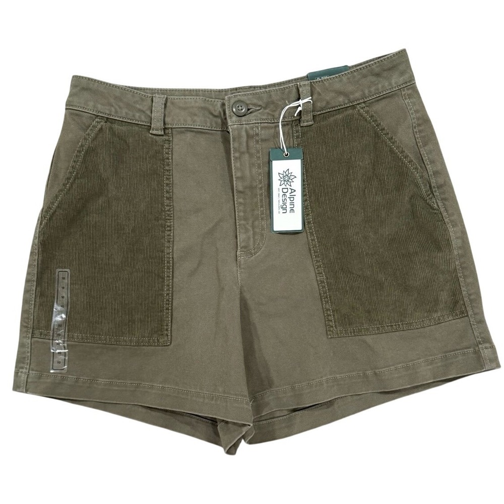 Alpine Design Vintage Olive Mixed Fabric Shorts Women's 10